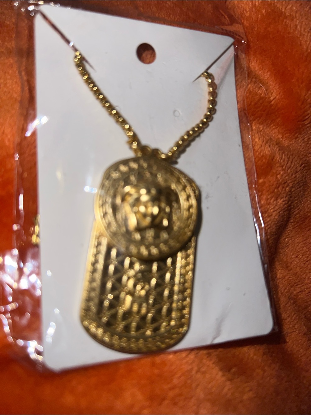 Gold Double Pendant Necklace for Women